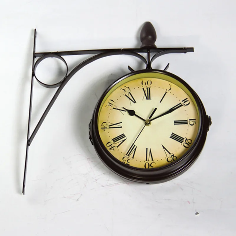 Double Side Wall Clock Creative Furniture and Household Items Vintage Clocks Delicate Design