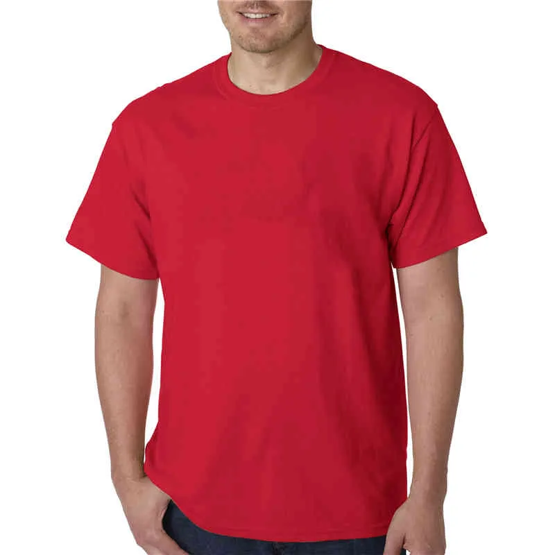 T-shirt voor Mannen Losse Mannen 100% Katoenen T-shirt Casual Korte Mouw Plain T-shirt Heren Zomer Mode T-shirts Solid Tee Shirt 210421