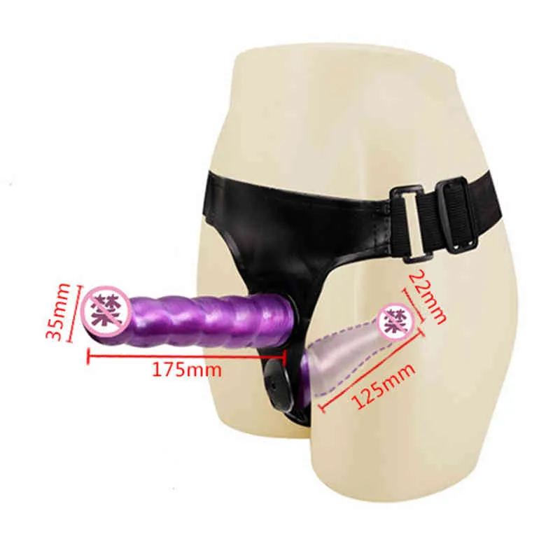 Dildo Double pénis a terminé Strapon Strap de ceinture de harnais ullastique sur les jouets sexuels pour adultes pour femme Boutique BDSM554116