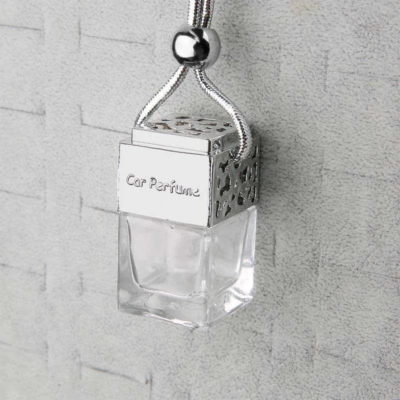 8 ml Würfel-Auto-Parfümflasche, Auto-hängender Parfüm-Lufterfrischer für ätherische Öle, Diffusor, Duft, leere Glasflasche, neu im Auto