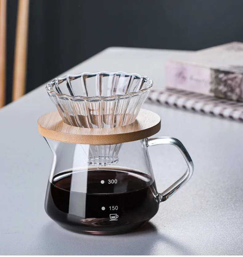 Coffeware Sets Handgjord kaffebryggare Set Filter Cup Värmebeständig