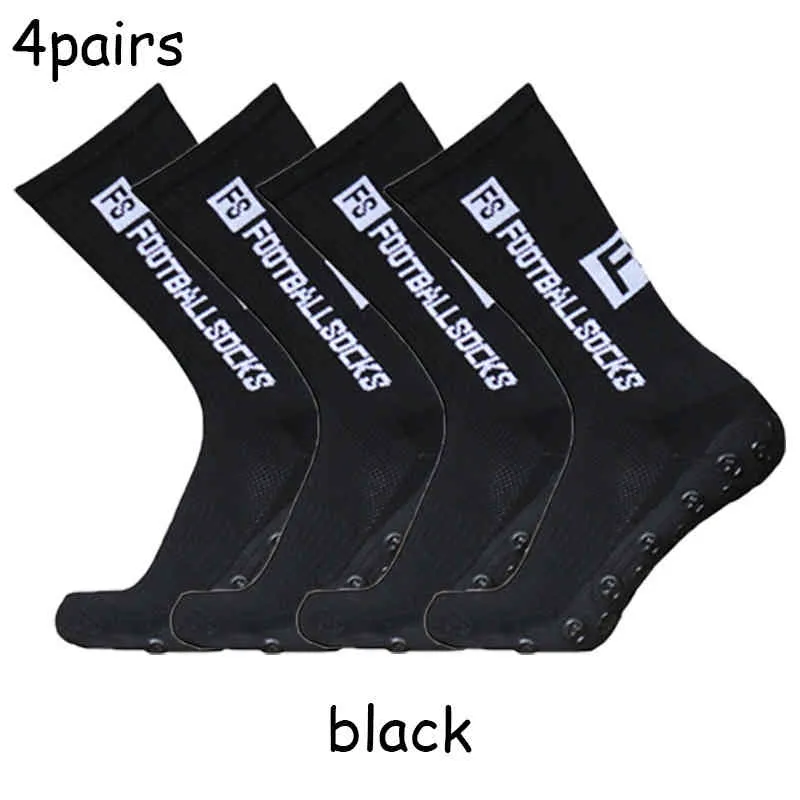 4 paiaFS Football Grip antiscivolo Sport Competizione Professionale Rugby Calzini da calcio uomo e donna