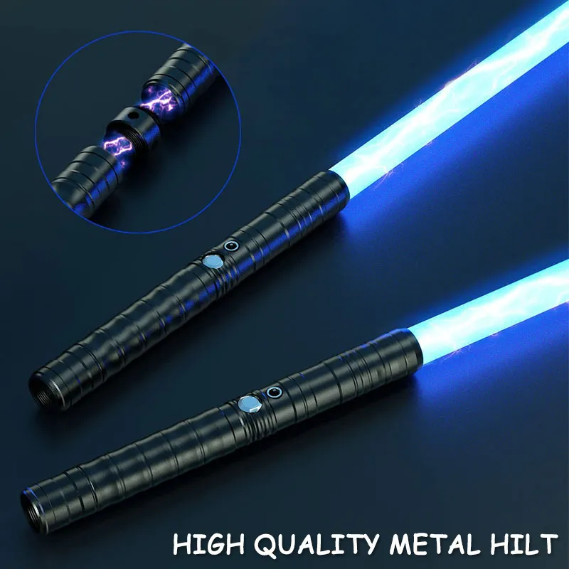 Giocattolo con spada laser da 80 cm che carica due in un illuminazione commutabile e basi in metallo suoni oggetti di scena del cosplay STAPE LIGAME6096985256370