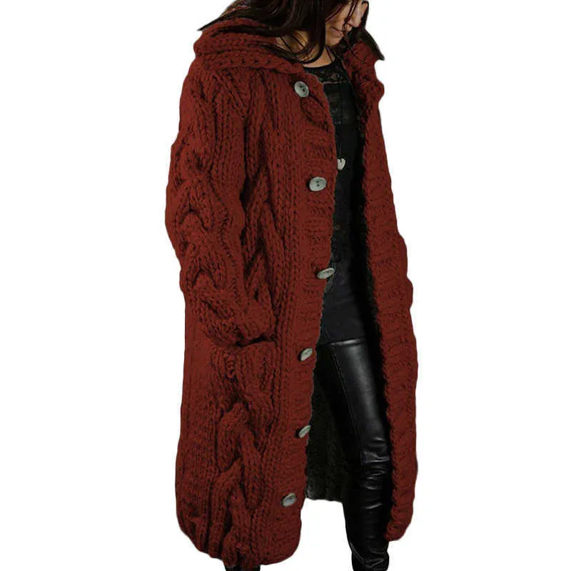 Fitshinling خمر سترة الشتاء كارديجان تويست بالإضافة إلى حجم 5xL معطف كبير الحجم معطف أنثى سترة طويلة الأزياء السترات الموضة 210908