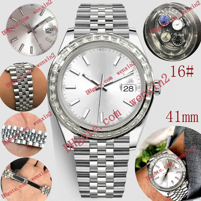 Herenhorloge cijfers waterdicht Mechanica automatisch Een diamant in de vorm van een strook 41 mm Hoogwaardige roestvrijstalen bezel sport195u