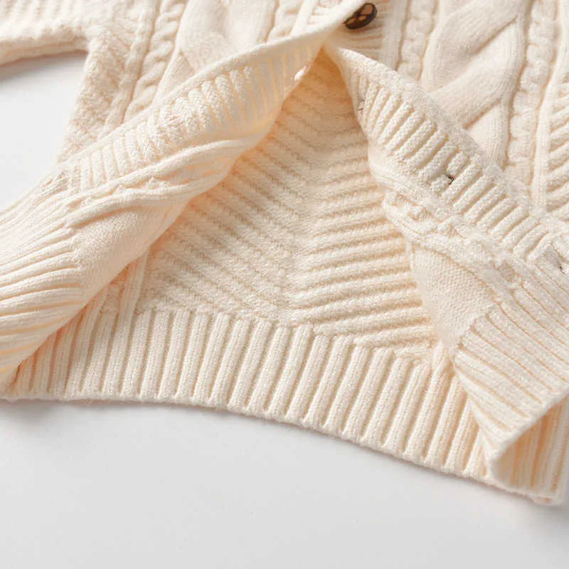 Hiver chaud bébé garçons chandails Cardigans blanc à manches longues nouveau-né Bebes coton tricot veste manteau automne enfant en bas âge vêtements pour bébés Y1024