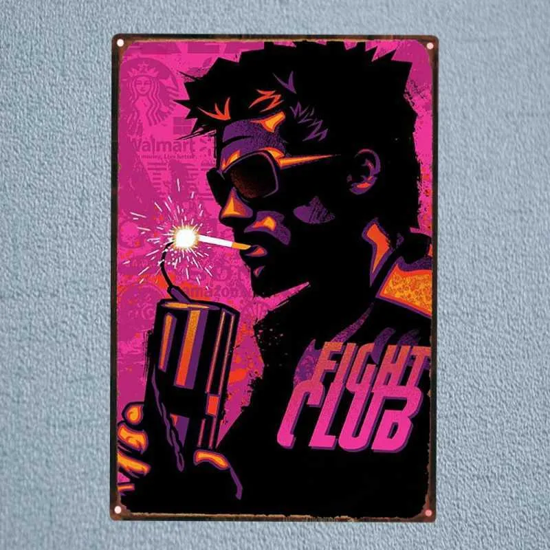 Panneau de film classique de Club de combat, plaque métallique, peinture en fer, Bar mural, café, décoration artisanale d'art pour la maison, 5735553