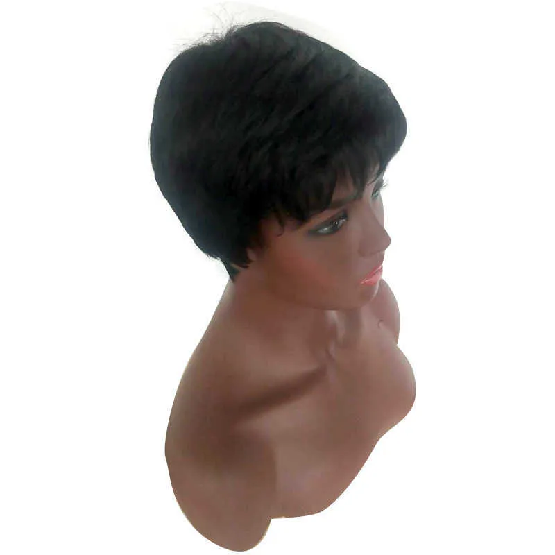 Hair Lace Wigs Women's Short Hair Black Chemical Fiber Headgear Pixie Wig