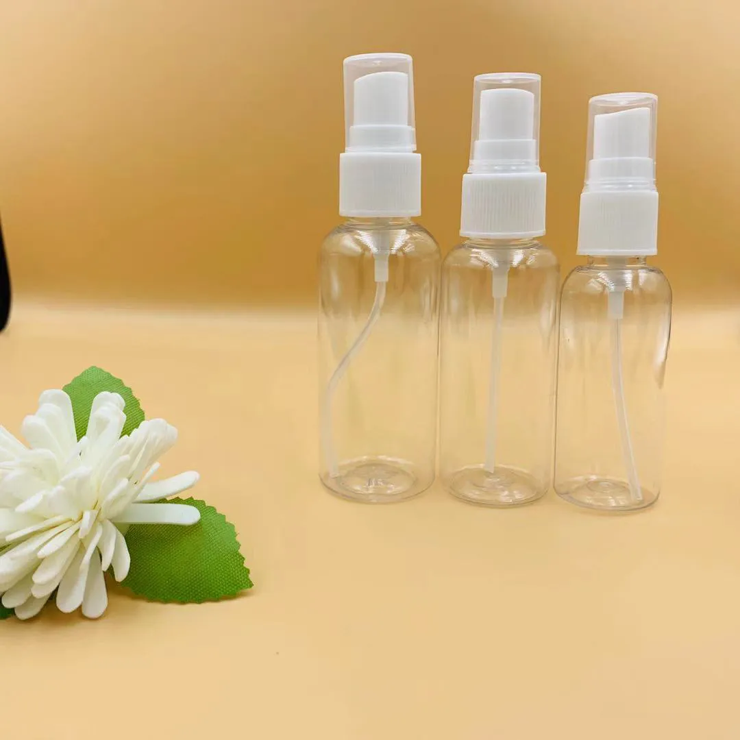 Sprayflaska Små vattenburk och transparent PET-sprayflaskor Fine Mist Cosmetics Perfumebottling Toner 10/15/20/30 / 40/50 / 60/80 / 100 ml