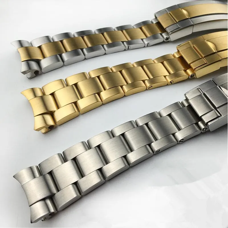 Horlogebanden MERJUST 20mm 316lL Zilver Goud Roestvrij Stalen Band Voor RX Submarine Rol Sub-mariner Polsband Bracelet255v