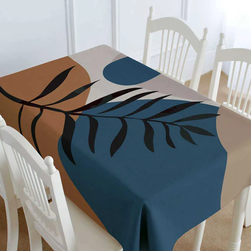 Morandi Color Matching Restaurant Creative Mantel Sala de estar Café cuadrado Impermeable 210626