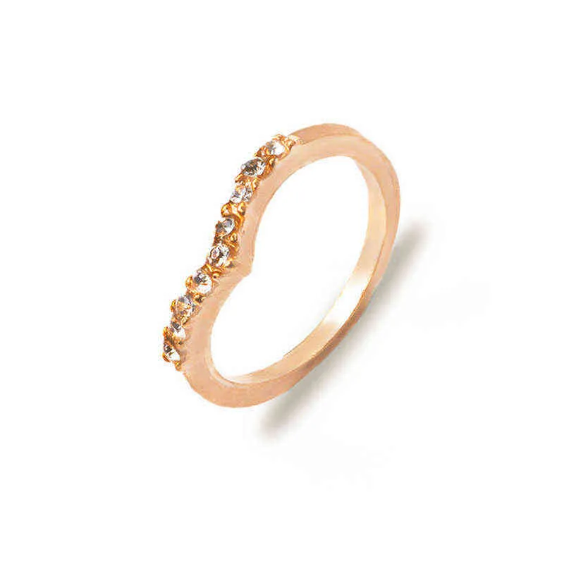 Nova elegante geométrica V forma feminina anéis de dedo ajustável jóias de jóias festa de presente 2021 Acessórios de tendência G1125