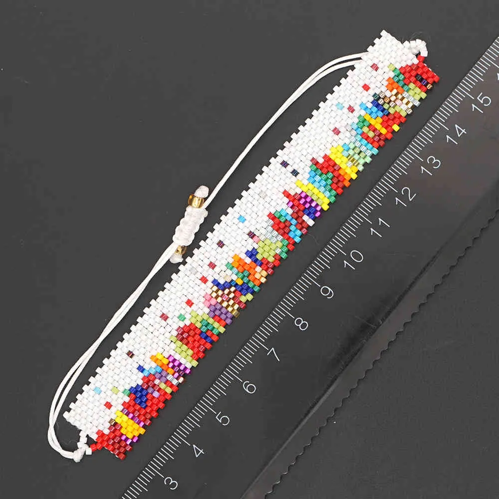 Go2boho Miyuki-Armband, böhmische Regenbogen-Armbänder, Mädchen, bunt, Pulsera, handgefertigt, gewebter Schmuck, Geschenk, verstellbarer Schmuck