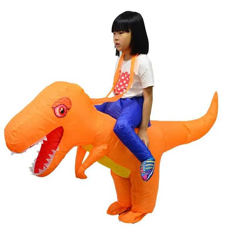 Nadmuchiwany kostium Dzieci Dzieci Dinozaur T Rex Kostiumy Blow Up Fancy Dress Maskotki Cosplay Costume Dla Chłopców Dziewczyny Q0910