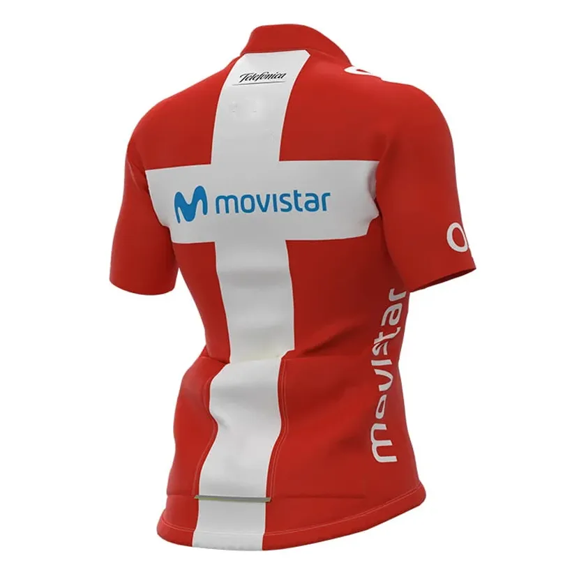 Movistar Cycling Clothing2021 Pro Team Menwomen Summer Cycling Jersey Set通気性半袖自転車MTBジャージービブショーツ1714003