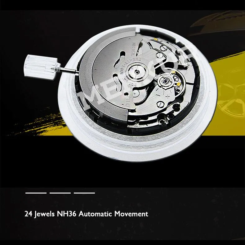 Relojes de pulsera MERKUR Relojes de buceo para hombre Reloj automático militar Reloj de pulsera mecánico deportivo C3 Luminoso 20 bar Zafiro impermeable 286t