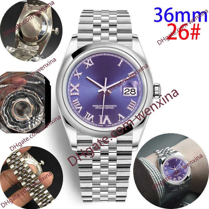 Luxe étanche femmes diamant montre haut cadran rose président montres en acier inoxydable 36mm femmes dames automatique mécanique montre-bracelet261I