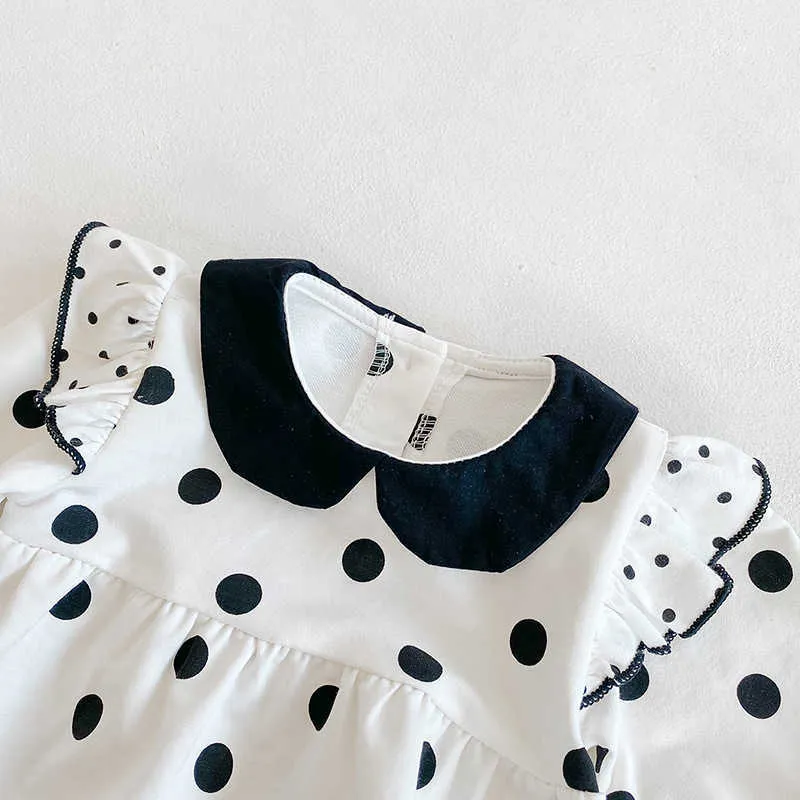 Polka Dot Romper born Girl Clothes Spring Fall Long Sleeve Jumpsuit Baby Onesie Outfit Infant Bodysuit 210529
