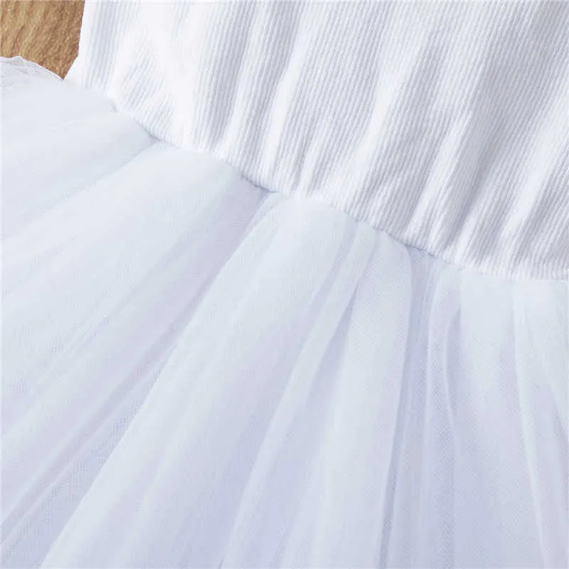 Vestido de princesa de malla sin mangas de verano para niñas, disfraz de fiesta de cumpleaños para niños, ropa de Color sólido para vacaciones, 3, 4, 6, 7, 8 años Q0716