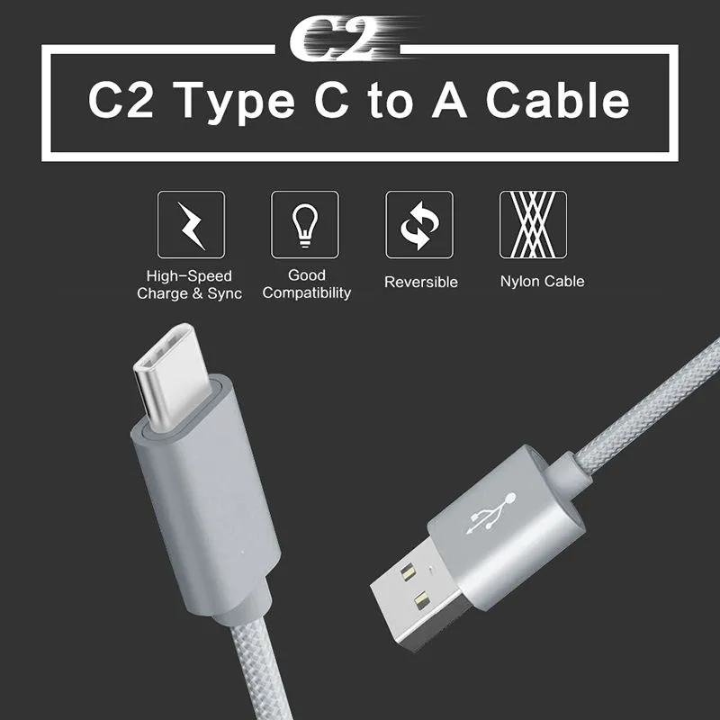 Câbles de téléphone portable 0.2/1M/2M USB 3.1 Type C câble de Charge de synchronisation de données pour Sony Xperia L1 XA1 Ultra XZs XZ Premium X Compact