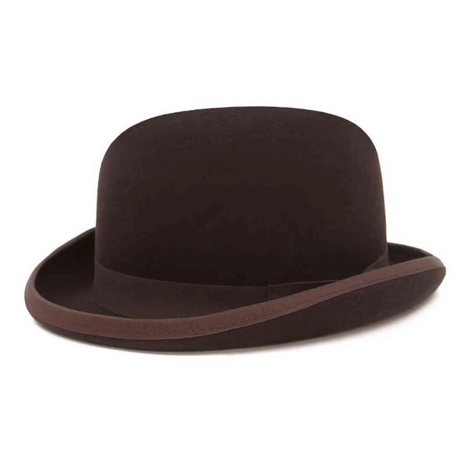 Gemvie 4 färger 100 Wool Felt Derby Bowler Hat For Men Women Satin fodrad Fashion Party Formal Fedora Costume Magician Hat Y11183994856