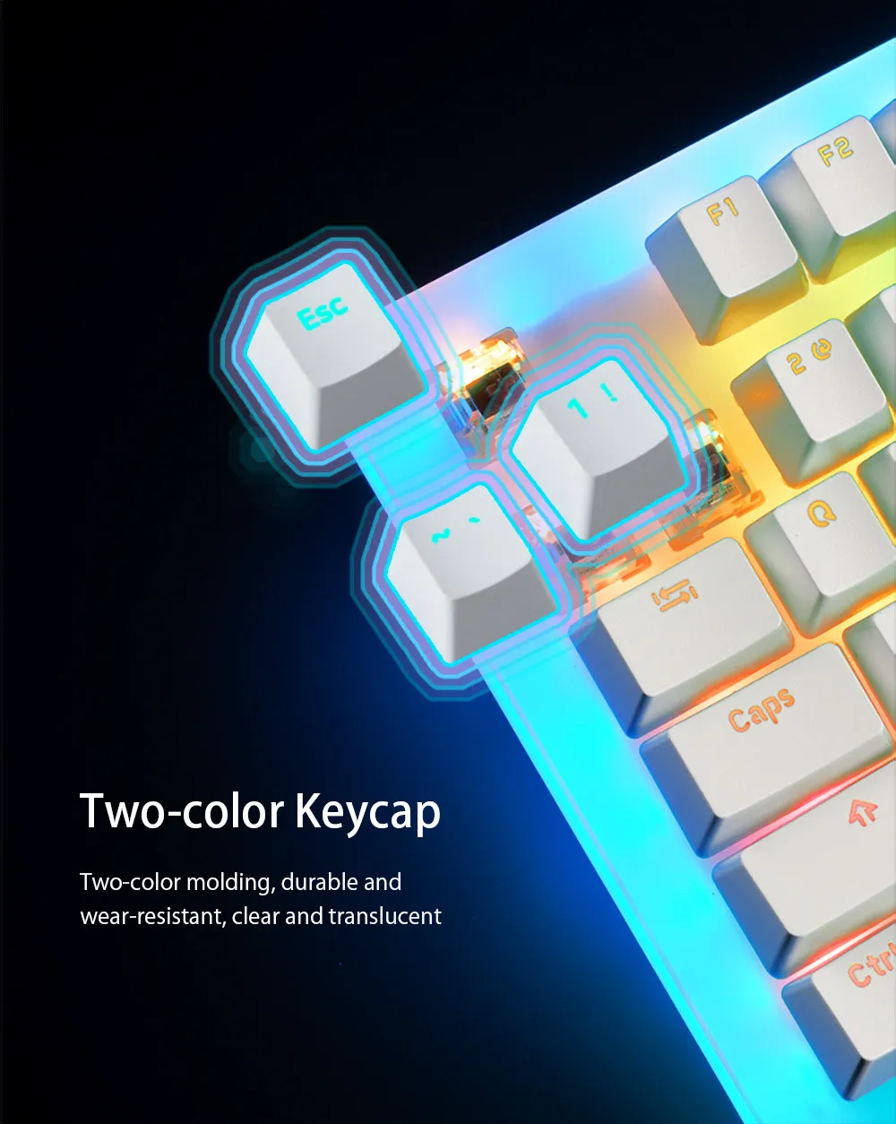 Womeier 87 مفتاح K87 حار قابلة للتبديل RGB الألعاب الميكانيكية لوحة المفاتيح 80٪ التبديل الرموز الزجاج الشفاف مع قاعدة بلورية