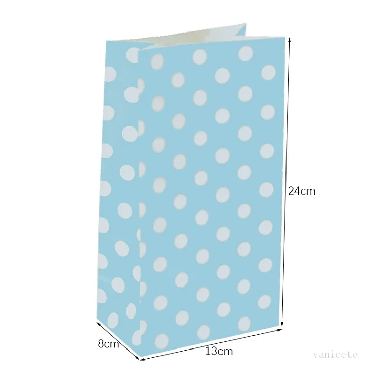 Party Baking Julförpackning Väska Färgrik Polka Dot Paperbag Mat Presentförpackning Papper 10 Färg T2i52273