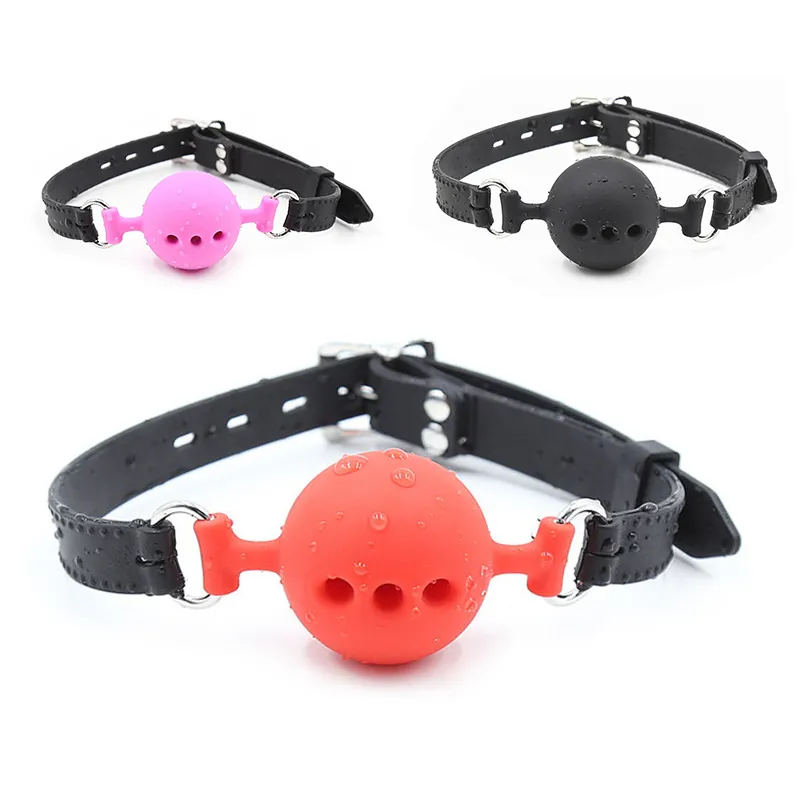 Yutong Couple Silicone Gag Ball BDSM Bondage Contraintes Bouche Ouverte Respirant Nature Harnais Sangle Jouet pour Femmes Accessoires