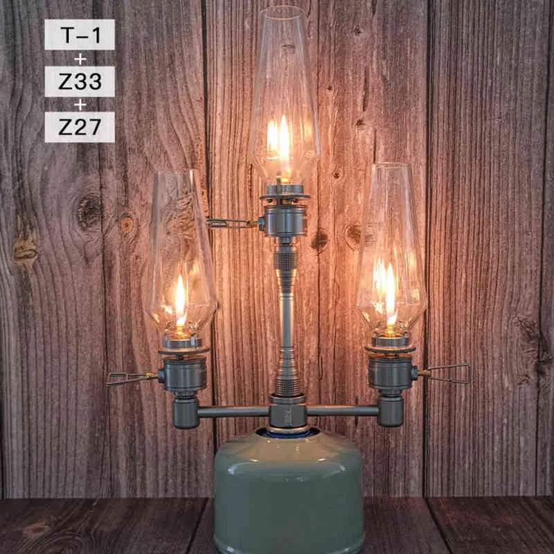 2021 Camping en plein air lampe lanterne gaz bougie lampe tente lanterne lumière pour sac à dos Camping randonnée pêche H1222