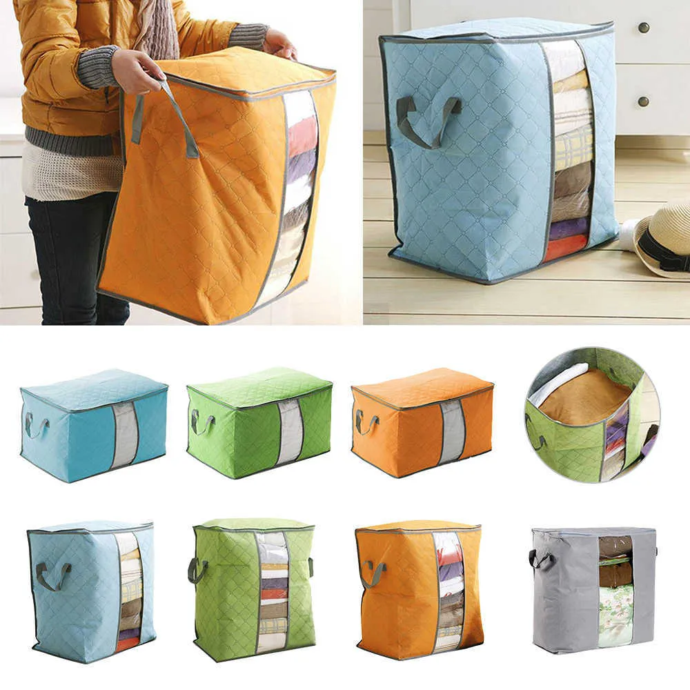 Kläder Quilt Storage Bag Blanket Closet Sweater Organizer Box Sortering Pouches Cloth Cabinet Dropship Z1Z009 210922