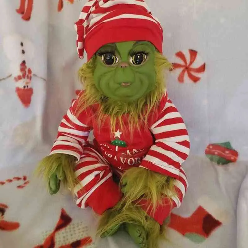 Grinch Doll Cute Christmas Stuffed Plush Toy هدايا عيد الميلاد للأطفال تزيين المنزل في المخزون # 3 211223