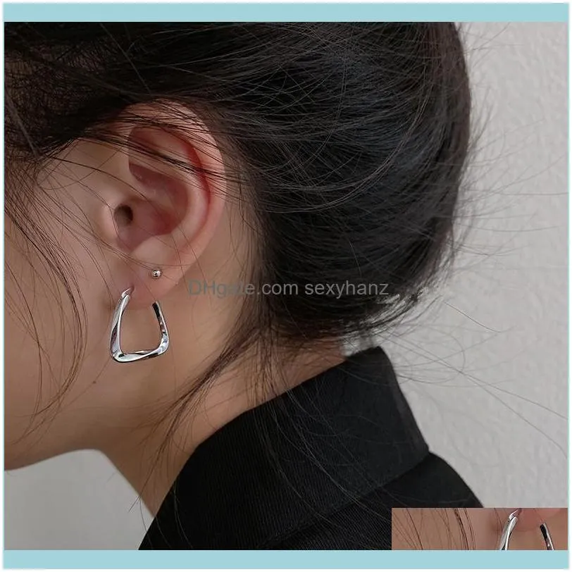 Korean Metal Round Hoop Earrings for Women Fashion Cute Gold Silver Color Punk Charm Earring Minimalist Jewelry Brincos