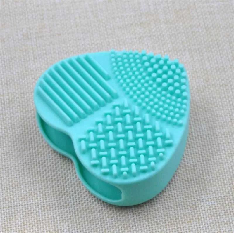Forma di cuore Pennelli make up Pennelli lavare Pennello Silica Glove Glove Scrubber Strumenti di pulizia cosmetica il trucco Nuovo 200 PZ