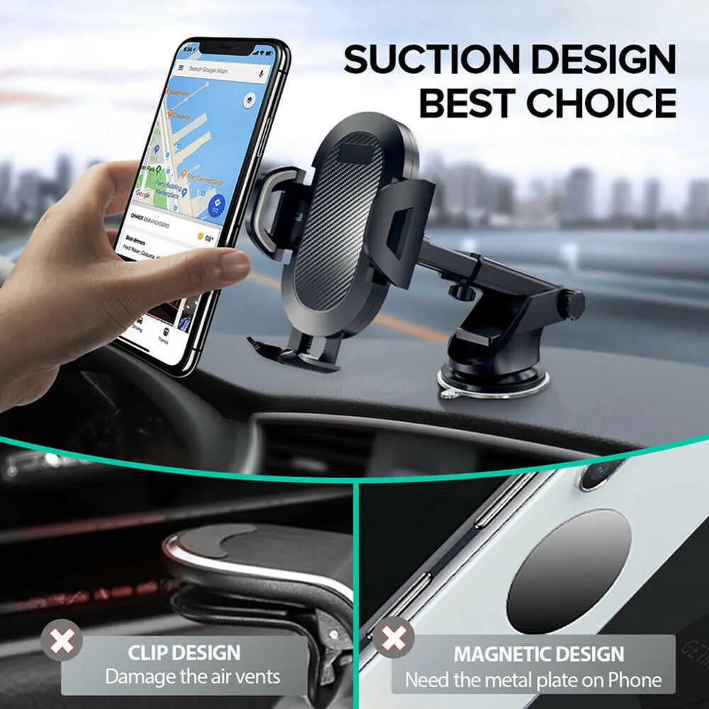 Sucker Car Phone Holder Mount Stand GPS iPhone 12 11 Pro Max X 7 8 Plus Xiaomi Redmi Huawei244Z 용 Mobile Cell Support