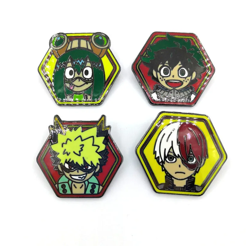 10 pz/lotto My Hero Academia coppia bambini uomini donne anni '90 divertente cartone animato zaino vestiti fai da te Smalto Spille distintivo perni del collare regali