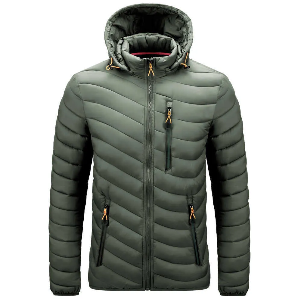 Ultraléger Hommes Vers Le Bas Marque Vêtements Casual Chaud Col À Capuche Manteaux Automne Noir Hiver Vestes PARKAS Hommes Coupe-Vent 210916