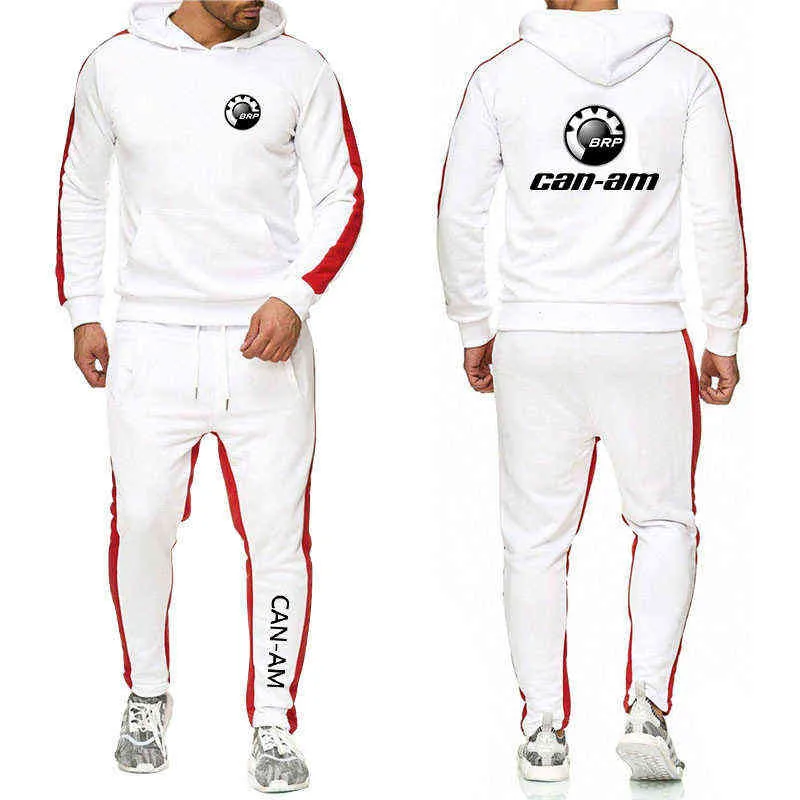 Mens Tracksuit Can-am BRP Hoodie Suits Men Trend Fleece Hoodie Sweatshirt+Sport Pants Casual Jogger Suit Sportswear G1217