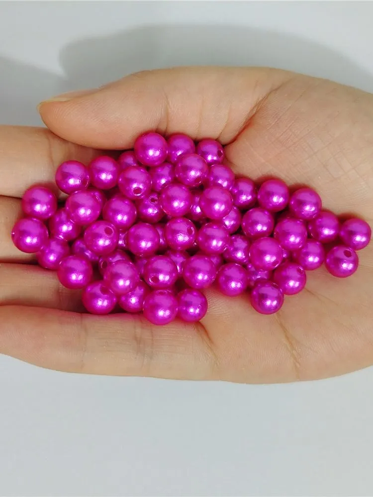Multi opción 3/4/5/6/8/10mm redondo imitación Color plástico agujero recto perlas DIY joyería hacer accesorios