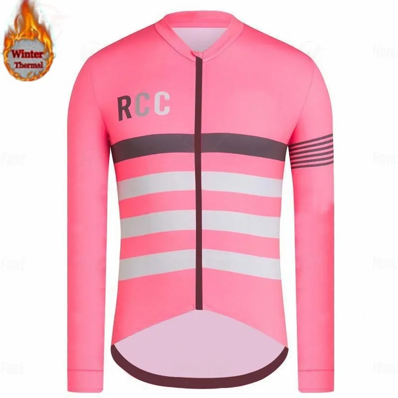 RCC Raphaing 2020 Cycling Jersey Long Sleeve Men Winter Thermal Fleece Maillot Ciclismo MTB Bicycle Bike Jersey Maillot Ciclismo274P