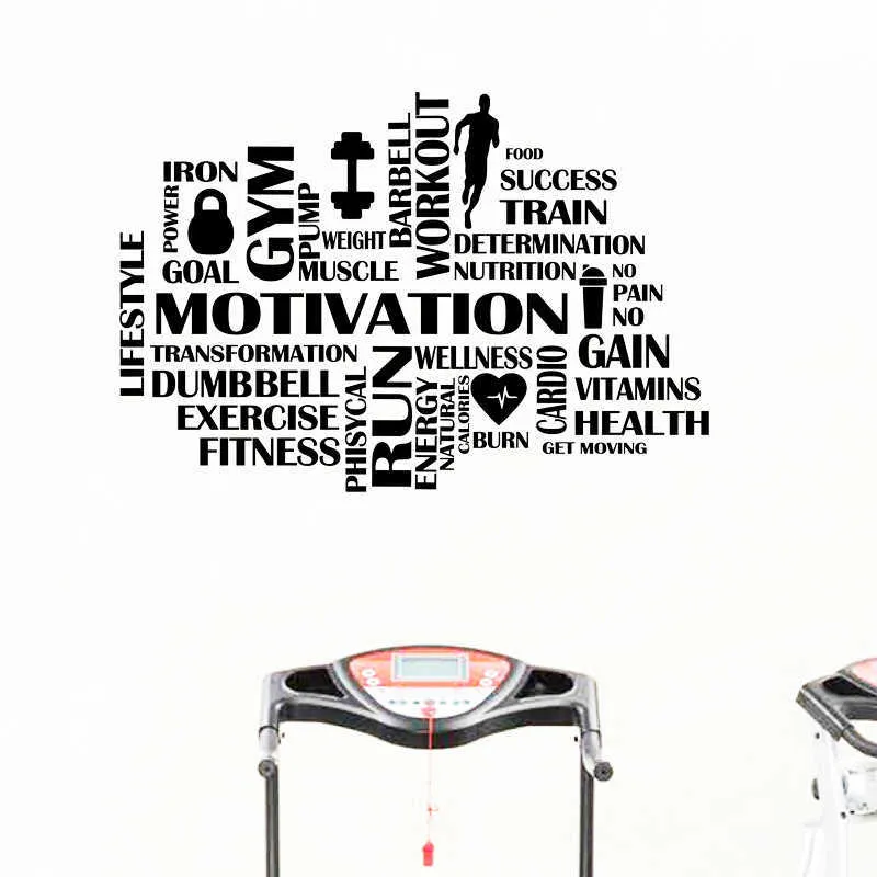 Gym Motivational Words Wall Sticker Gym Decor