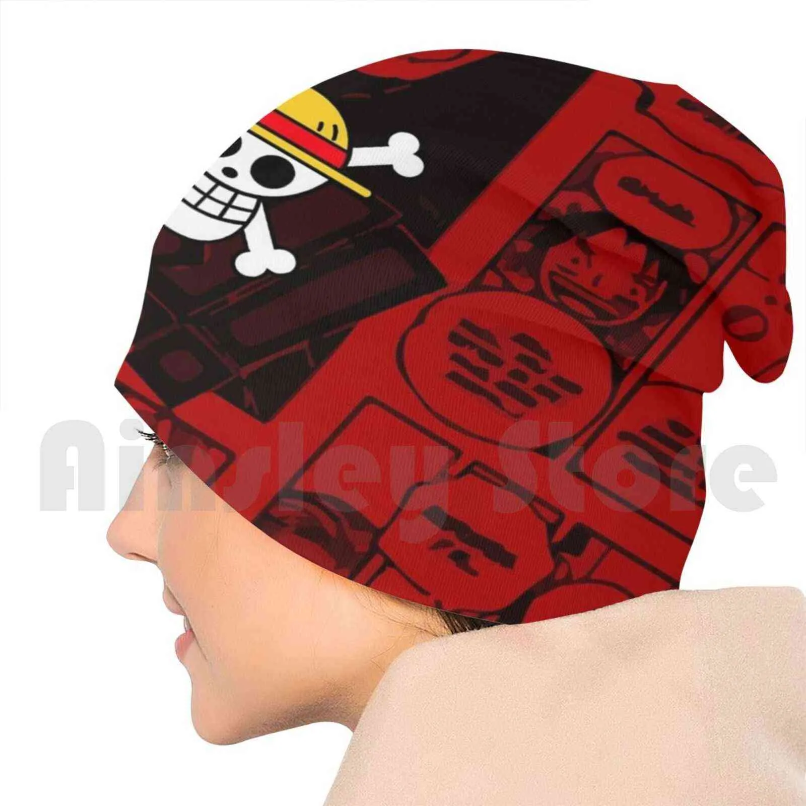 One Piece Mouth Beanie Anime Beanies Pullover Cap Bequeme Anime Manga One Piece Pirate King Pirates King Ruffy Y21111