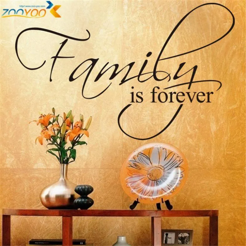 Familie ist für immer, Heimdekoration, kreative Zitat-Wandaufkleber 8068, dekorative Adesivo de Parede, entfernbare Vinyl-Wandaufkleber 210420