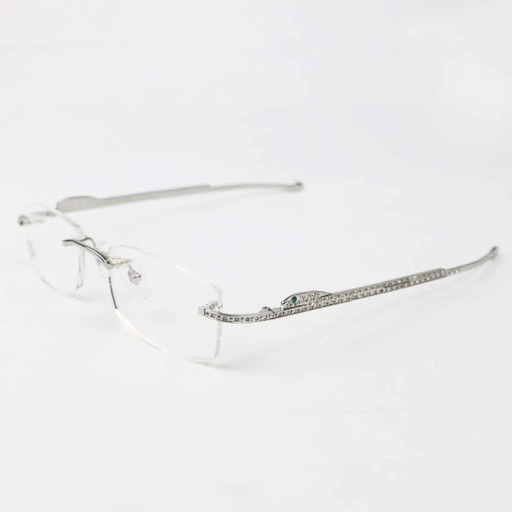 Panther Glasses Frame Sun For Women and Men Rimless Eyeglasses Reading Luxury Decoration GAFAS 01467557526