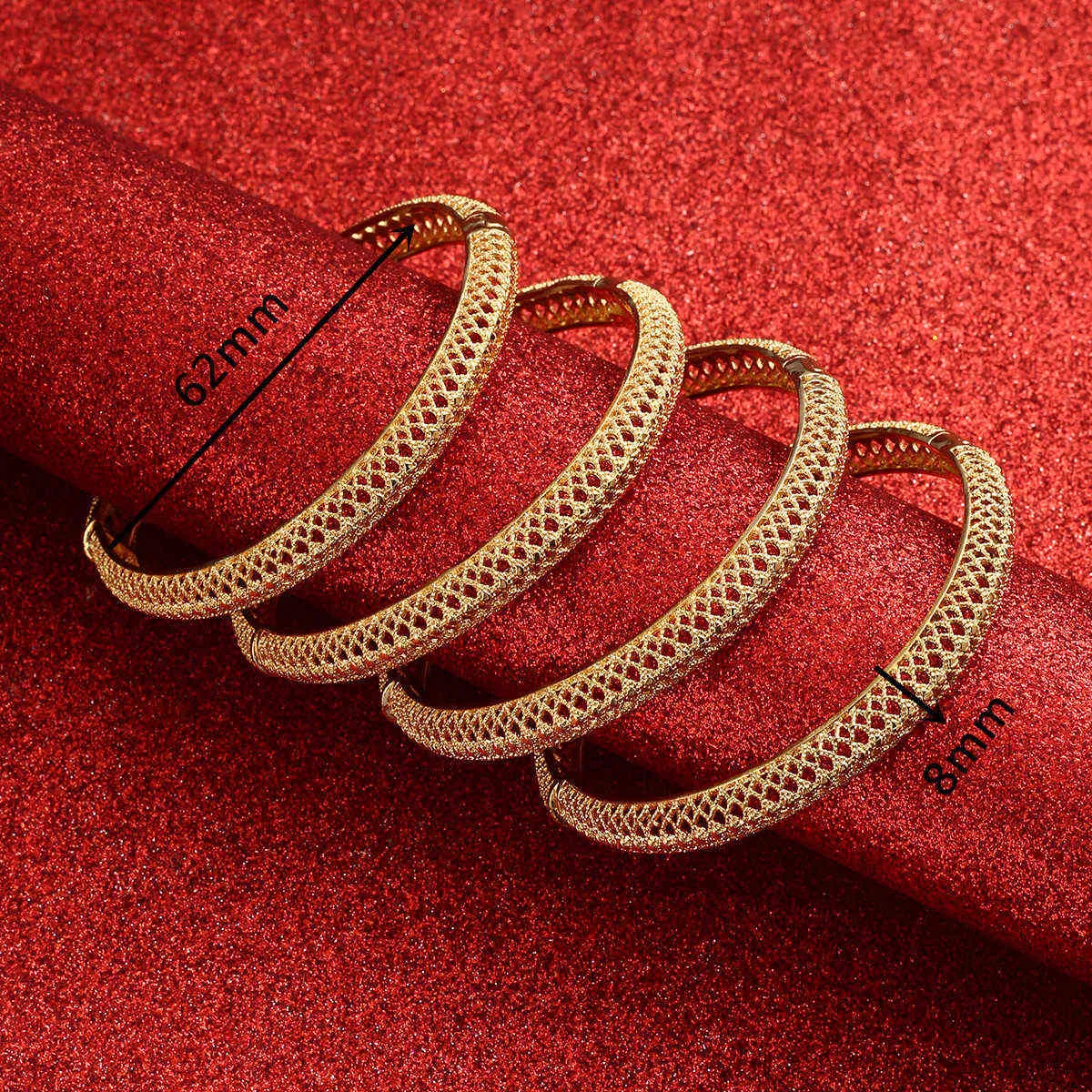 Dubai Armbanden voor Dames Indian Gold BraceletsBangles Koper Bangles Saoedi-Arabische Bruiloft Bruids Sieraden Q0717
