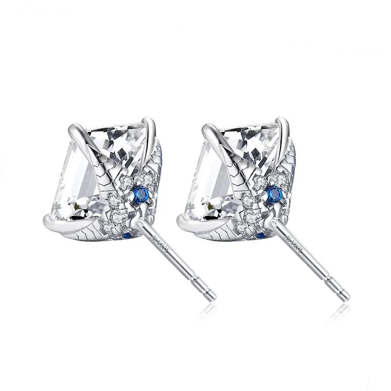 Stud Wong Rain 925 Sterling Silver Emerald Cut Created Moissanite Gemstone Diamonds White Gold Earrings Engagement Fine Jewelry247I