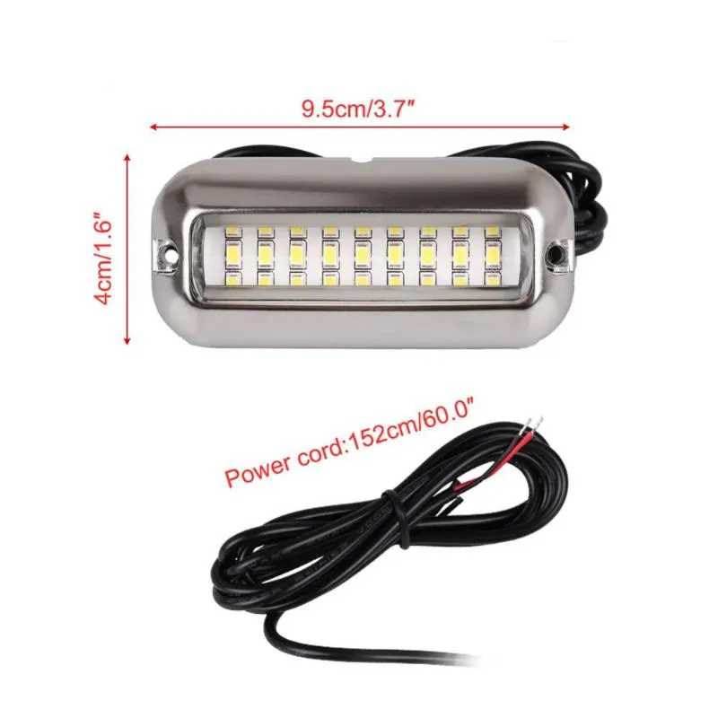 Universal 12v led 27 pontão subaquático de aço inoxidável marinho à prova dwaterproof água barco transom luz branco azul modules250m