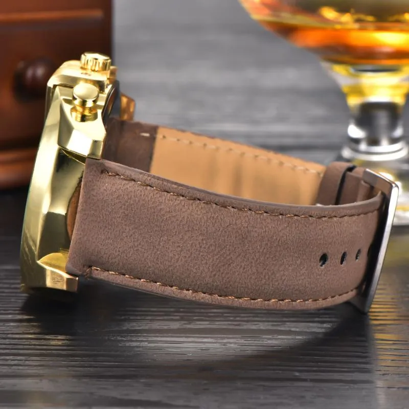 Wristwatches 2021 Mens Watches Top Brand XI Leather Band Fashion Luxury Big Face Casual Quartz Wrist Watch Reloj Hombre Grande Mod289m