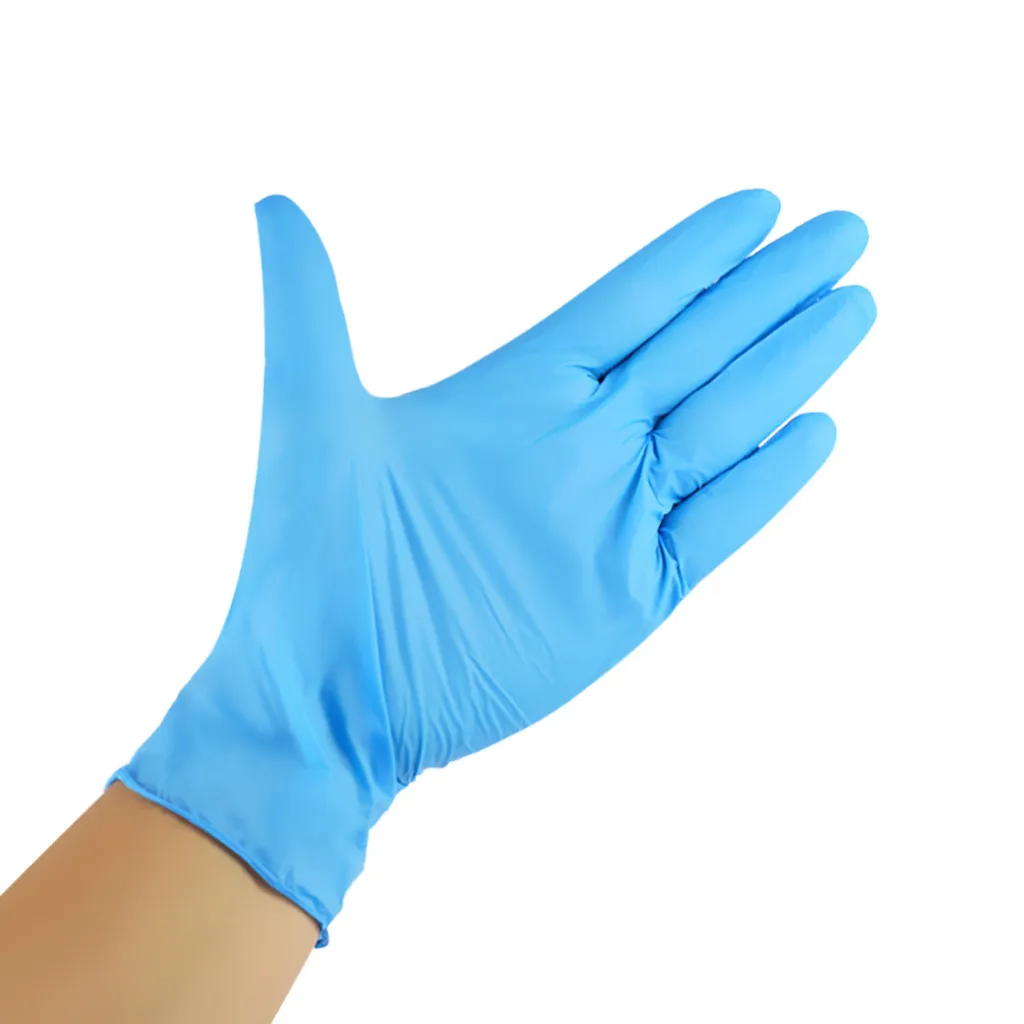 Guantes de jardín de goma para el hogar, trabajo de cocina, lavavajillas, desechables, de látex, ultrafinos, azules, 100 unidades