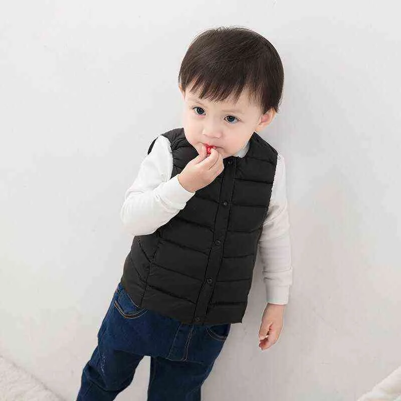 Enfants gilets hiver Ultra léger blanc vers le bas gilet manteaux garçons filles veste sans manches enfants coupe-vent chaud gilet 2111091032238