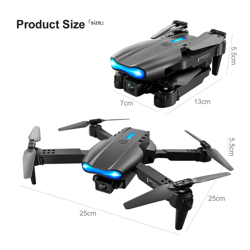 E99 K3 Pro Mini Drone 4K HD-камера WiFi FPV Предотвращение предохранения Складной профессиональный RC Dron Quadcopter Вертолетные игрушки 220216